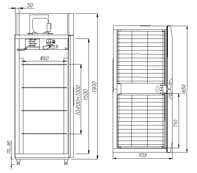 Холодильный шкаф CARBOMA R1120 INOX 