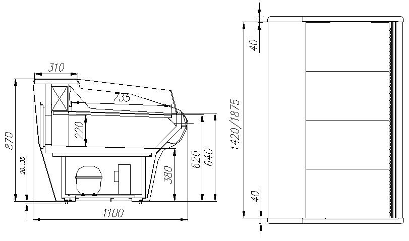 Холодильная витрина CARBOMA ВХСо‑1,5 BAVARIA (G110 SM 1,5‑2) открытая 