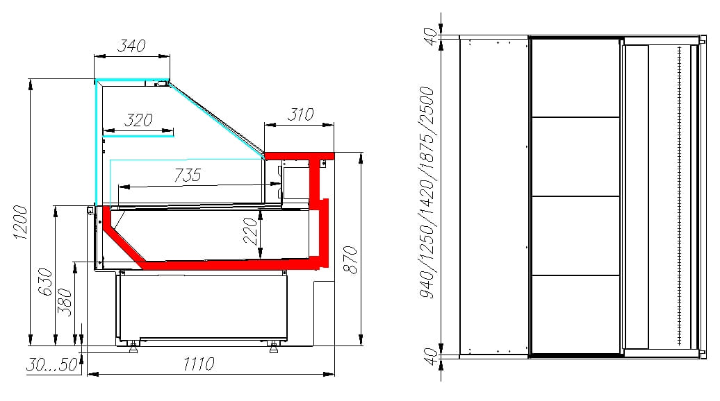 Нейтральная витрина CARBOMA BAVARIA 2 GC110 N 1,25‑1 0011‑9006 